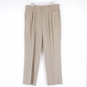 L.L. Bean Pleated Tan Chino Pants 36/30 Mid‎ Rise